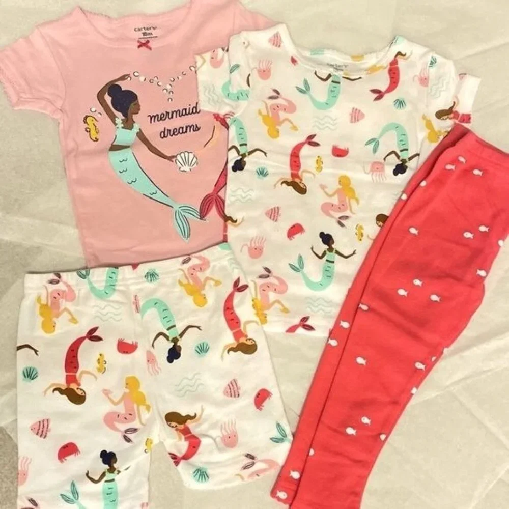 Carter’s Baby Girl “Mermaid Dreams” 4-Pc Pajama set 18 M